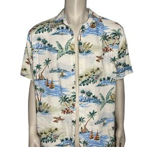Vintage 90's Campia Moda Caribbean/ Hawaiian Short Sleeve Shirt, Size XL